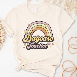 Kindergärtnerin Regenbogen Tshirt, niedliches Kindergärtnerin T-Shirt, Kleinkind Lehrer Shirt, Prek Lehrer Shirt, Geschenke für Lehrer, Kindertagespfleger