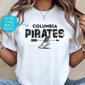 T-shirt de ski de fond personnalisé mascotte d&#39;école, T-shirts de cross-country personnalisés, T-shirt d&#39;équipe de cross-country, T-shirts de maman de cross-country, entraîneur de cross-country, saison de ski de fond