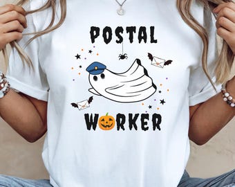 Halloween Postal Worker Shirt, USPS Worker Tshirts, Post Office Staff, Gift For Mailman, Mail Lady Tshirts, Fall Spooky Mail Carrier Shirt