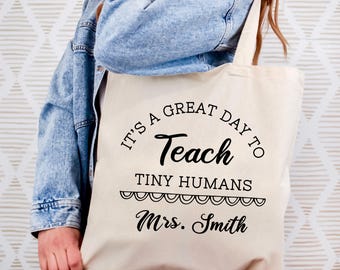 Personalisierte Lehrer Tragetasche, es ist ein großartiger Tag zum Unterrichten, benutzerdefinierte Lehrer Geschenke, Prek Lehrer, Kindertagesstätten Lehrer Geschenk, Kindergärtnerin