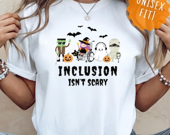 Inklusion ist nicht beängstigend Tshirt, Sped Lehrer Shirts, spezielles Ed Aide Shirt, Lehrer Geschenke, Halloween Lehrer, Halloween Sped, SLP Tee, Autismus