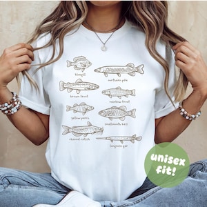 Fish Name Shirt, Rainbow Trout, Smallmouth Bass Shirt, Fishing Tshirts, Trendy Fish Shirt, Gift For Fisherman, Retro Fish Tee, Unisex Tshirt