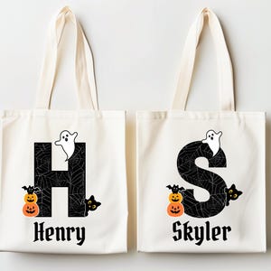 Custom Name Halloween Candy Bag, Trick Or Treat Tote Bag, Personalized Trunk Or Treat Bags, Candy Bag, Kids Halloween Bag, Halloween Gift