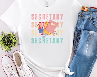 Uroczy T-shirt z sekretarką szkolną, prezent dla nauczyciela