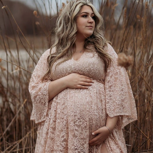 plus size boho maternity dress