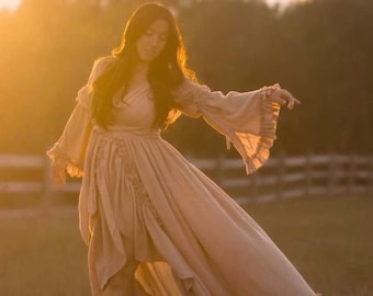 Plus size Maternity dress for photo shoot Maternity gown baby shower dress Boho maternity dress for client closet Illusion
