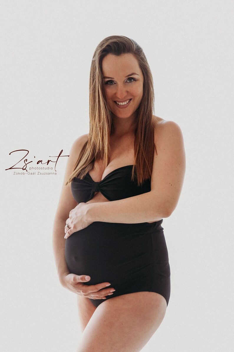 Black Maternity Bodysuit for Photoshoot 2 Piece Maternity Etsy