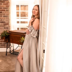 Boho dress for Women | Gauze Vintage Dress | Dress For The Session | Maternity Dress | Photo Props Dress For Pregnancy Photo Shoot | Daria