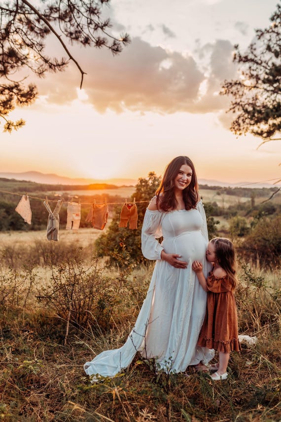 blue dress for baby girl Boho V Neck Wedding Dresses – Make Me Elegant main image 1