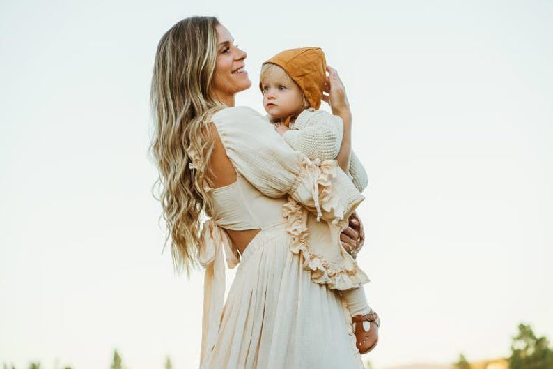 Plus size Maternity dress for photo shoot Maternity gown baby shower dress Boho maternity dress for client closet Illusion image 7