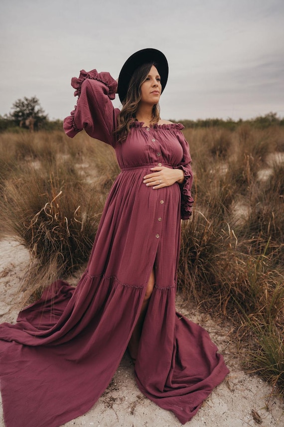 slim fit dress slacks 2 Pieces Maternity Dress Maternity Photoshoot Bohemian Dress with Slip 16 / Cream