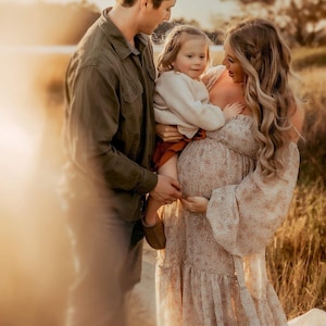 Chiffon Maternity Dress For Photoshoot, Boho Maternity Gown, Pregnancy Dress, Floral Maternity Dress, Maternity Clothes ~ Ethereal ~