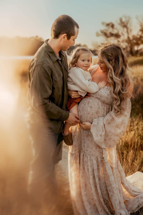 Boho Maternity Dress For Photoshoot, ZeBuBeYou Maternity Wedding Dress, Floral Maternity Dress, Boho Wedding Guest Dress ~ Ethereal Boho Maternity Dress For Photoshoot, ZeBuBeYou Maternity Wedding Dress, Floral Maternity Dress, Boho Wedding Guest Dress ~ Ethereal