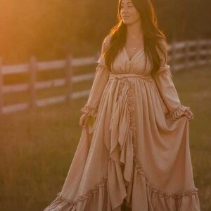 Plus size Maternity dress for photo shoot Maternity gown baby shower dress Boho maternity dress for client closet Illusion image 2