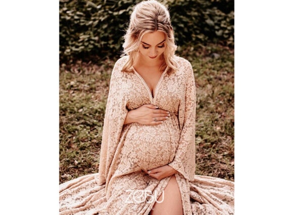 SUNRISE Bohemian Lace Maternity Dress, Lace Dress for Elopement Wedding,  Maternity Gown for Photoshoot or Babyshower, Pregnancy Dress 