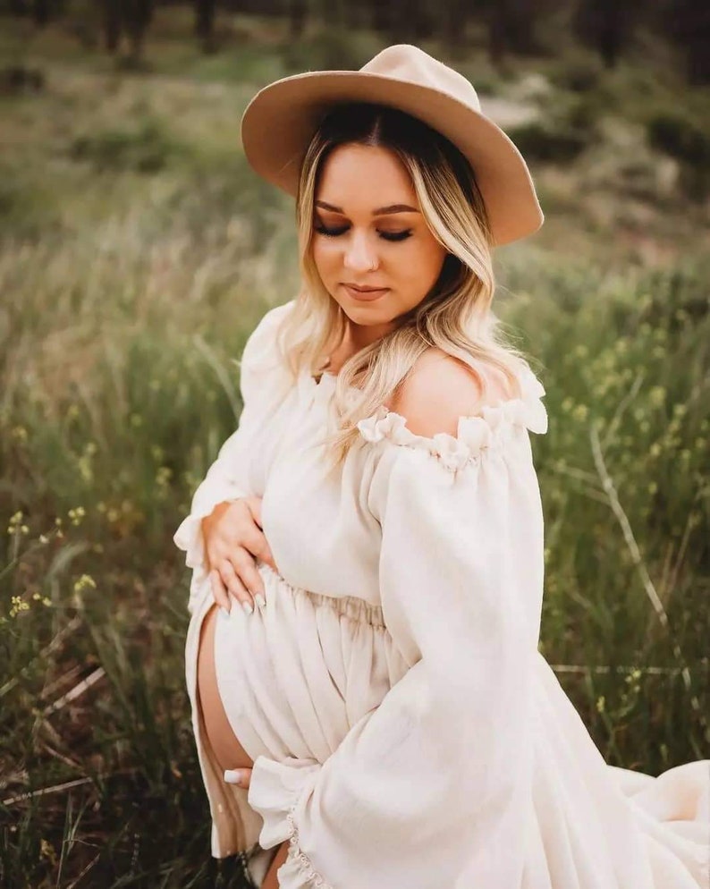 Harmony Gown Maternity Dress for Photoshoot Boho Maternity Etsy