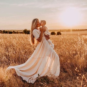 Maternity Dress For Photoshoot, Boho Photography Gown, Maternity Wedding Dress, Bohemian Bride Dress, Pregnancy Dress, Baby Shower~ Fusion ~