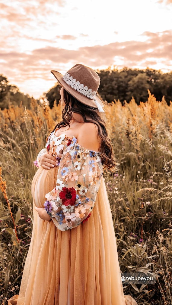 spring dresses for pregnant ladies Wildflower Maternity Dress Photoshoot ~ Floral Maternity Wedding Dress for Mothers Day Photoshoot Dress ~ Natural Fabrics ~ Alice Google_2026Prom