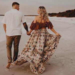Gonna boho da aggiungere al guardaroba della cliente Gonna lunga boho fatta a mano Gonna estiva boho da festival Abito premaman per servizio fotografico immagine 7