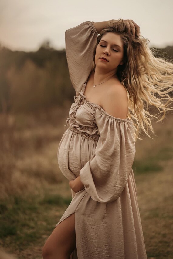 Bedel Tweedelige zijden zwangerschapsjurk outfit voor fotoshoot tweedelige set vrouwen zomer strand zwangerschapsfotografie crop top maxi set Etsy Nederland