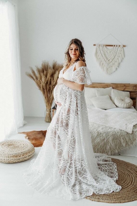 bohemian maternity wedding dress