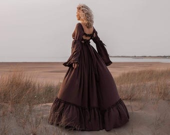 Boho Women Maternity dress for pregnancy photo shoot, plus size Boho Maternity gown baby shower, boho slit Photoshoot dress