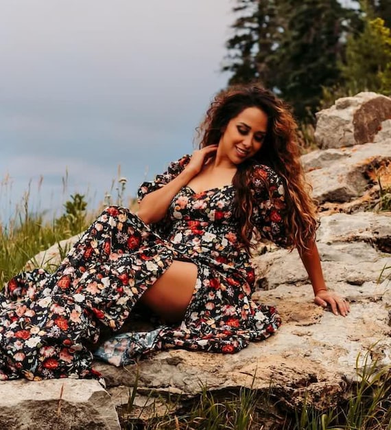 Boho Women Maternity Dress, Pregnancy Dress for Photoshoot