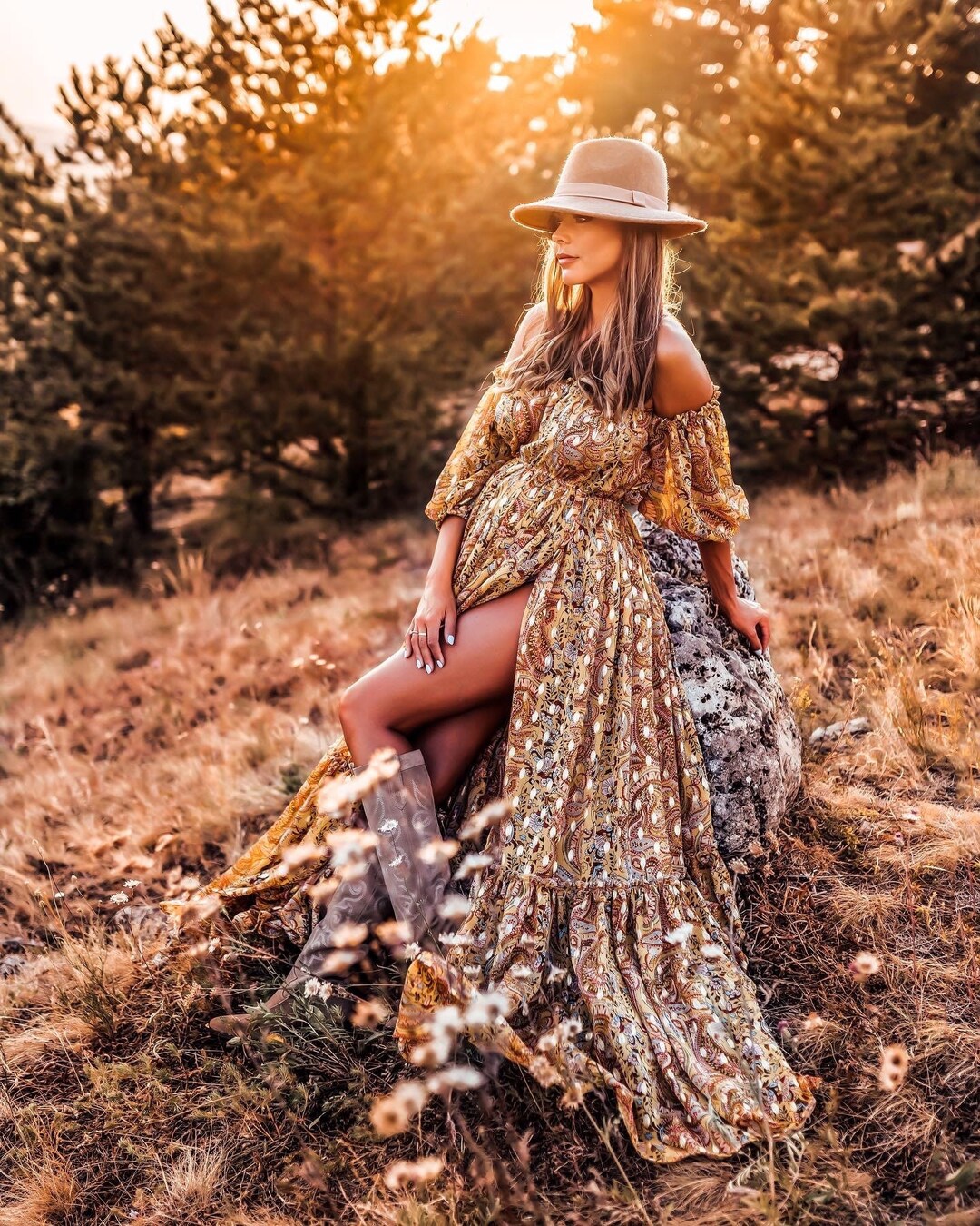 Baby shower boho clearance dress