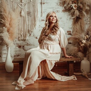 Maternity Dress by ZeBuBeYou,  Baby Shower Dress, Boho Maternity Gown For Photo Shoot, Baby Bump Photoshoot Outfit, Wedding Dress ~ Lauren ~