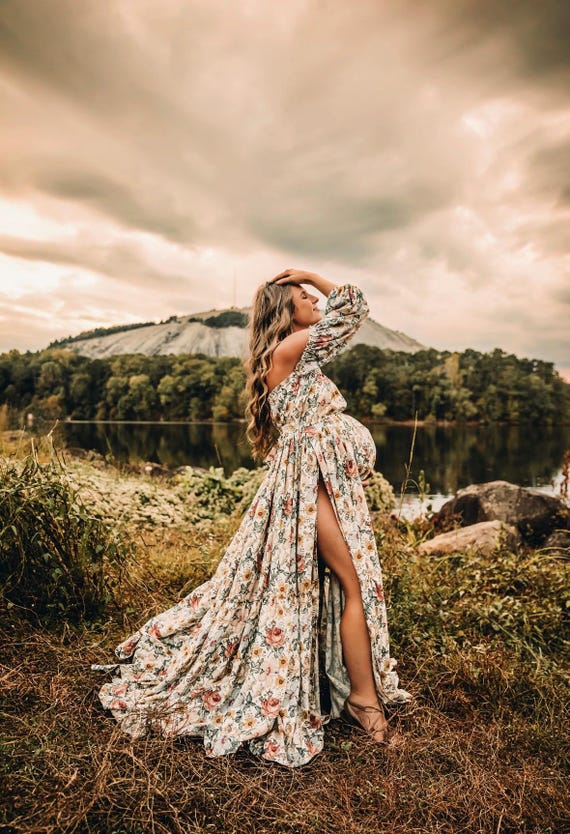 boho off shoulder dress chic Off-Shoulder Boho Wedding Dress  Tiered Cotton Maxi Dress