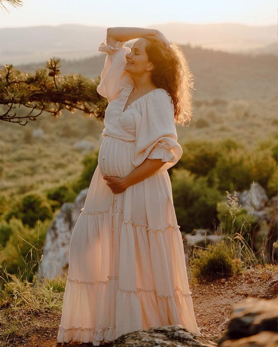 Cream Maternity Dress