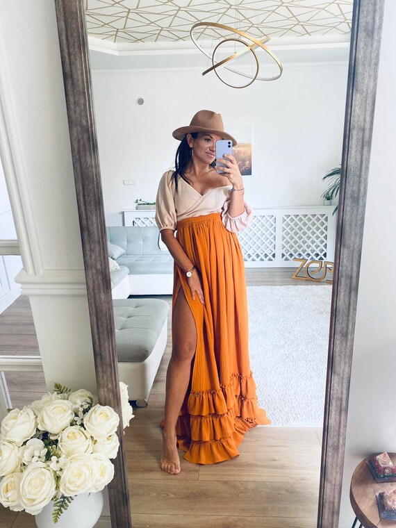 Kyara Two Piece Linen Maternity Dress Outfit for Photo Shoot, Two Piece Set  Women Summer Beach Pregnancy Photography,crop Top Maxi Skirt Set 