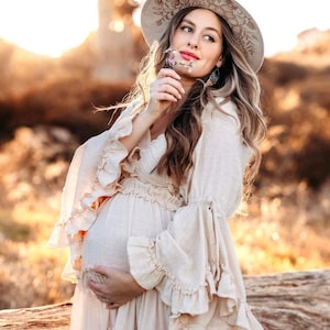 Boho Maternity Dress For Photo Shoot, Western Maternity Wedding Dress, Summer Style Dress, Plus Size Photo Dress, Baby Shower Dress ~Lauren~