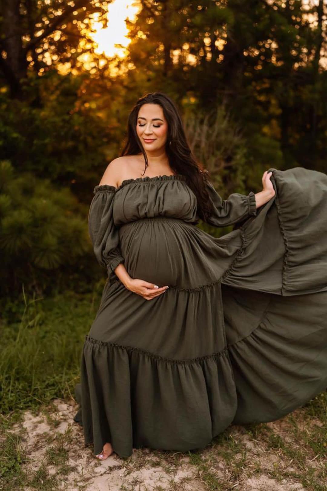 Plus Size Boho Maternity Dress by Zebubeyou Fall Style Maternity