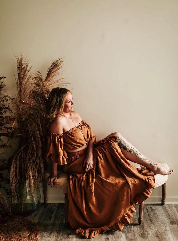 boho maxi maternity dress Lace Women's Split Maternity Dress Boho Maxi Dress V-Neck Pregnant Dresses Photography Baby Shower Collar with Lace Patten Khaki at Amazon Women's Clothing store