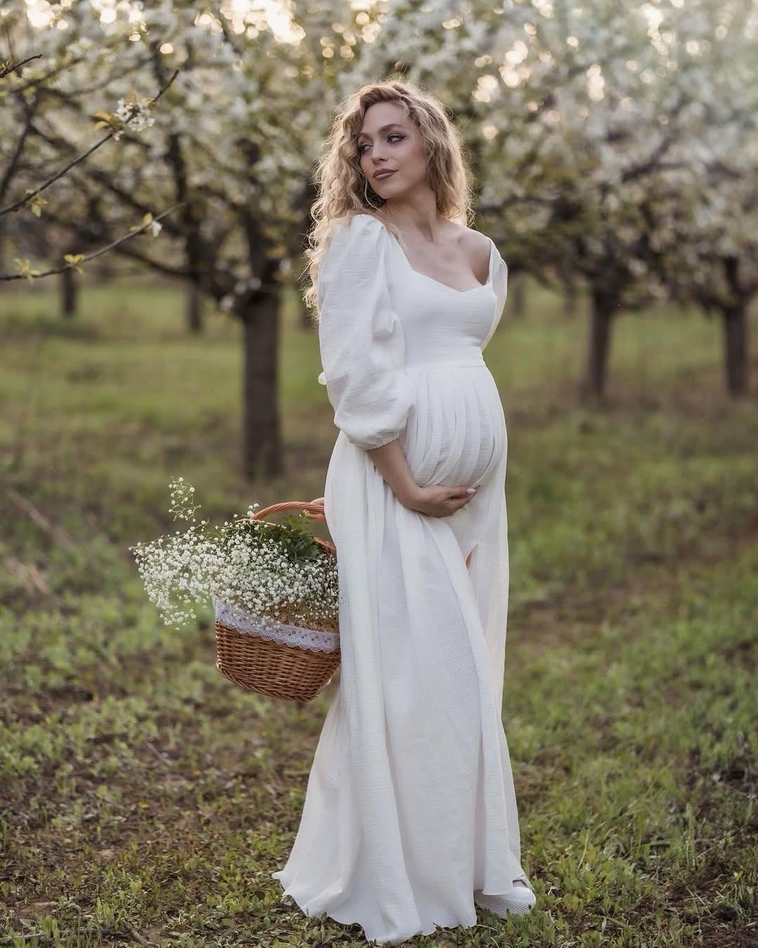 Boho Gauze Maternity Gown