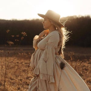 Plus size Maternity dress for photo shoot Maternity gown baby shower dress Boho maternity dress for client closet Illusion image 4