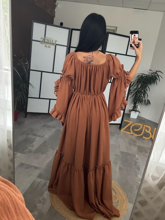 brown maternity dress for baby shower Momyknows Khaki Ruched Off Shoulder Belly Friendly Baby Shower Club Party  Tube Bodycon Maternity Midi Dress