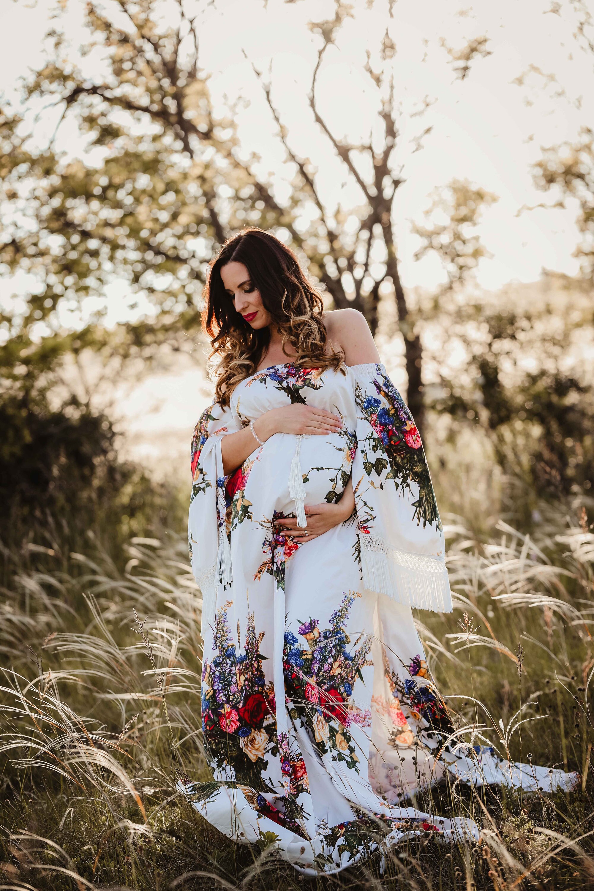 Floral maternity gown for photoshoot RTS pregnancy dress for Etsy
