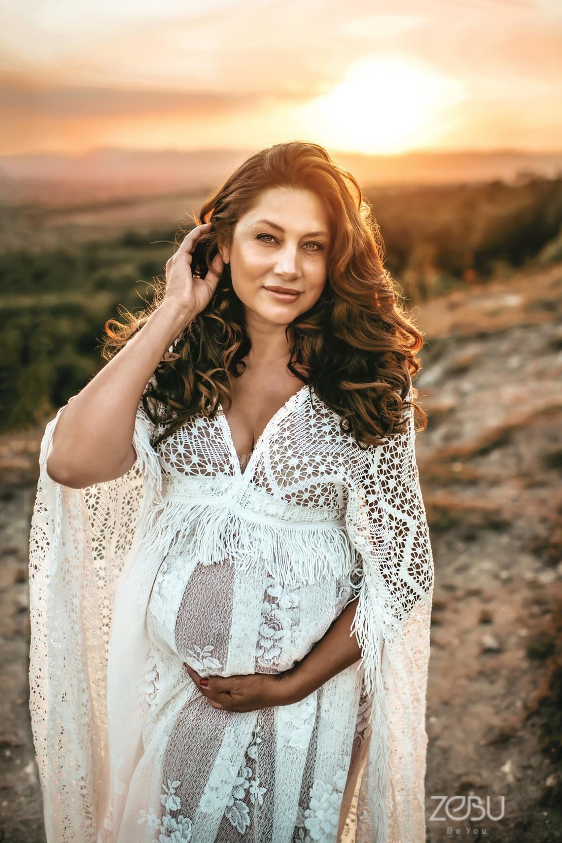 Boho Vintage lace maternity dress for photoshoot Hippie Etsy