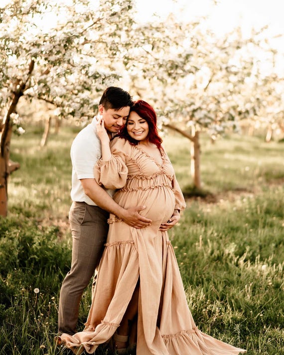 fitted lace wedding dress Black Lace Maternity Gown For Photo Shoot- Rose Gown  sharon rose custom