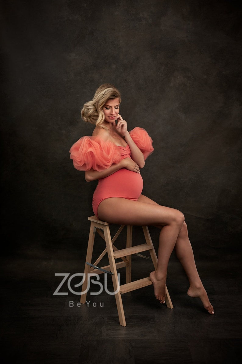 Tulle Maternity Bodysuit for Photoshoot, Maternity Bodysuit, Maternity Romper, Pregnancy Bodysuit, Maternity Photography, Maternity Photos 