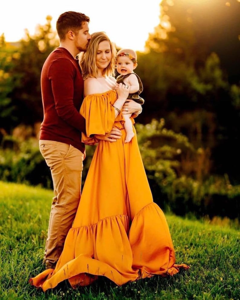 Rosewood 2 Piece Silk Maternity Dress for Photoshoot, Plus Size Maxi