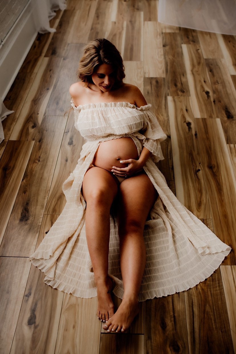 Robes Laine Longue Robe Maternité Longue En Mousseline Grande