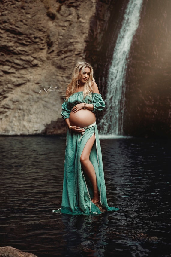 Spice Two Piece Gauze Maternity Dress for Photoshoot Two Piece Set Women Summer Beach Pregnancy Photography Crop Top Maxi Skirt Set Etsy UK