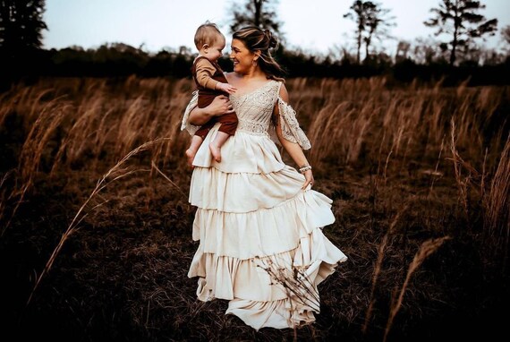 bohemian maternity wedding dress