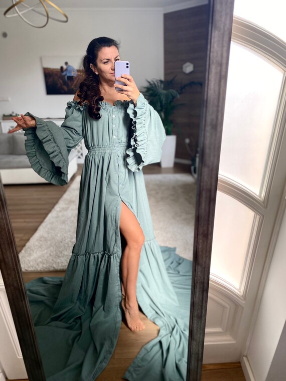 Photoshoot Boho Maternity Gown Baby 