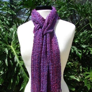 Purple Scarf, Handwoven Scarf, Handmade Scarf