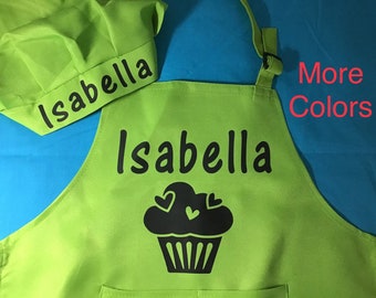 Personalized Embroidered Kids Apron and Chef Hat Set – The