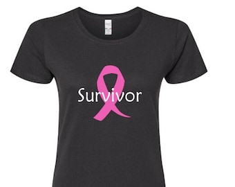 Pink Ribbon T-Shirt | Breast Cancer Awareness | Cancer Survivor | In Support or In Memory | Quantity discount options